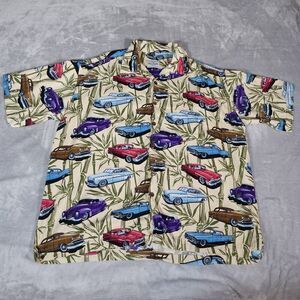 David Carey Originals Classic Car Shirt Mens 2XL Button Front Hawaiian Style